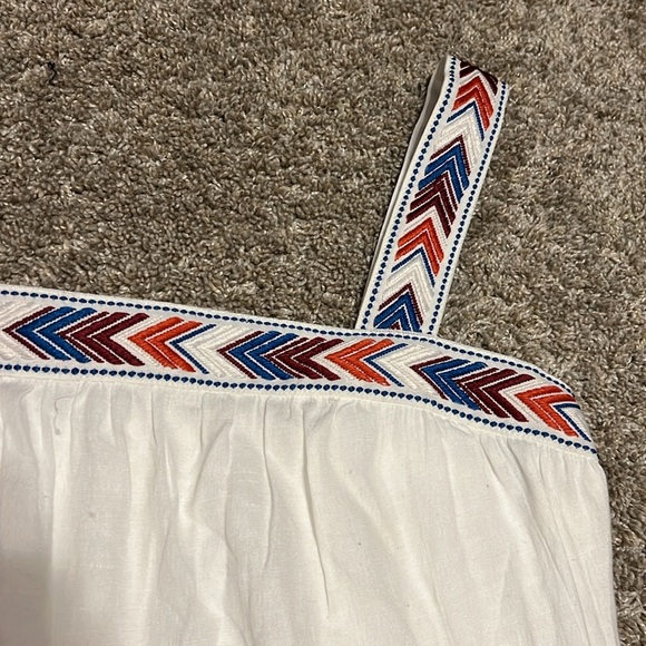 Blue Rain Tiered Square Neck Embroidered Midi Dress Size Medium - Picture 5 of 6